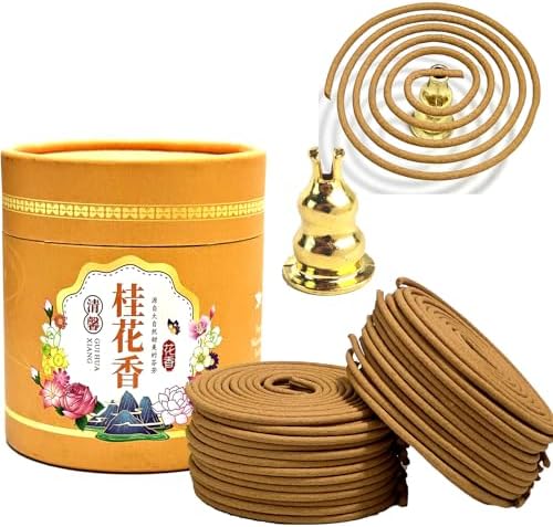 Osmanthus Incense Coils with Holder - 48 PCS Long Lasting Fragrance