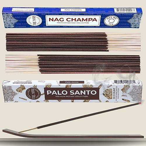 Trumiri Incense Sticks - 35 Pack with 15 Nag Champa and 20 Palo Santo