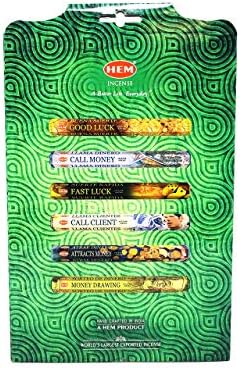 Vrinda Incense Money Series Gift Pack 6 Fragrances Stylish Holder