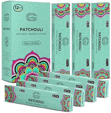 Raajsee Patchouli Incense Sticks 100 Natural Pack of 12