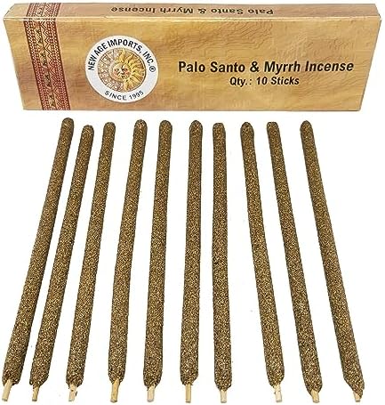 New Age Imports Premium Palo Santo Myrrh Incense Sticks 7-8 10 Pack