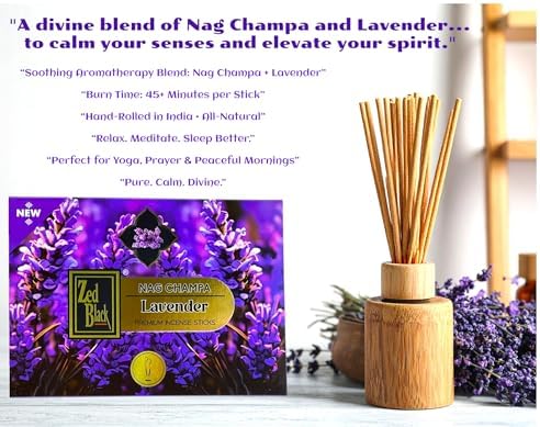 Premium Nag Champa Lavender Incense Sticks 180gm 15g x 12 Pack