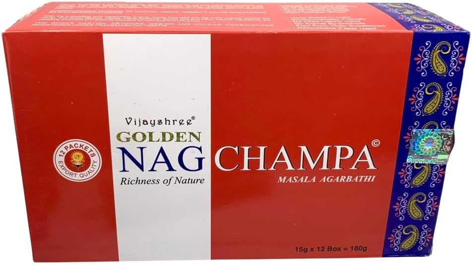 Vijayshree Agarbathi Golden NAG Champa Incense Sticks 15G X 12 1