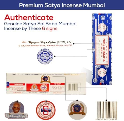 Satya Nag Champa Incense Sticks 2 Pack 200 GMS with Raajsee Holder