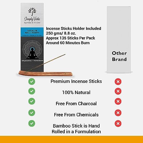 Simply Vedic Nag Champa Incense Sticks 250g with Holder 1
