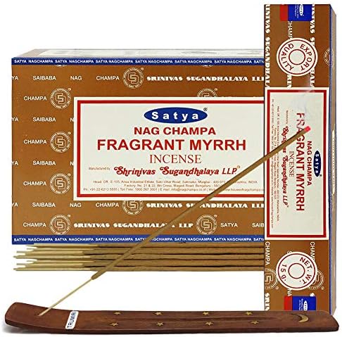 TRUMIRI Fragrant Myrhh Incense Sticks and Holder Bundle