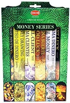 Vrinda Incense Money Series Gift Pack 6 Fragrances Stylish Holder