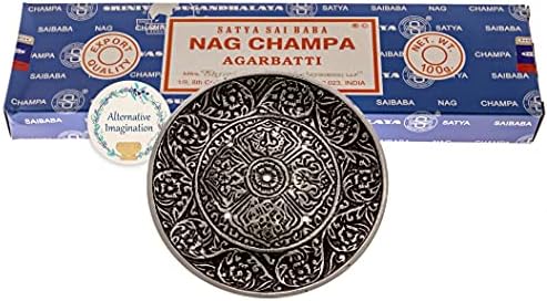 Nag Champa Incense with Tibetan Burner Holder - 100 Grams