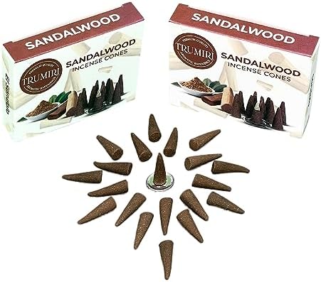 TRUMIRI Sandalwood Incense Cones - 20 Cone Pack