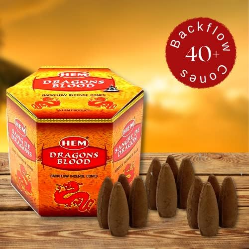 Calmveda Backflow Incense Cones - 40 Pack Sweet Amber Dragon Blood