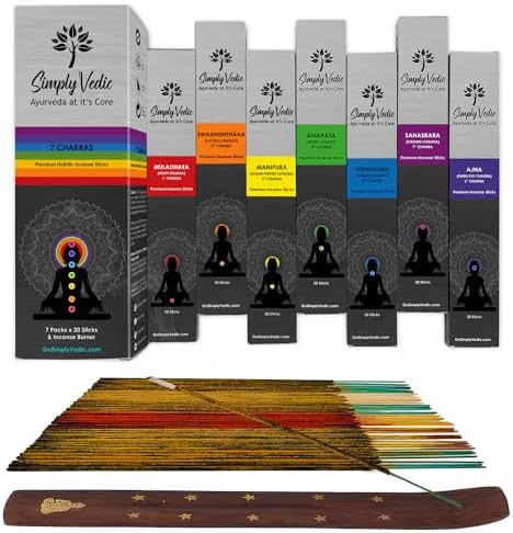 Simply Vedic 7 Chakra Incense Sticks Set