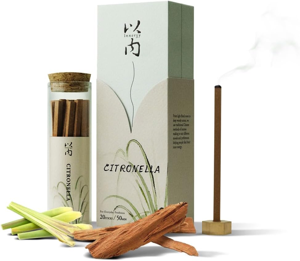 Fresh Uplifting Innergy Lemongrass Citronella Square Incense Sticks