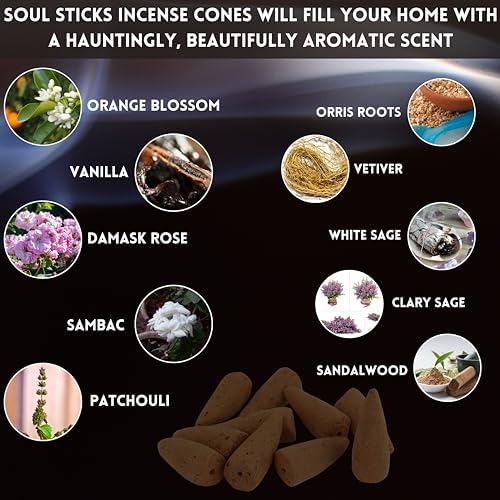 Soul Sticks Assorted Backflow Incense Cones for Meditation and Yoga
