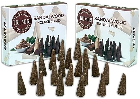 TRUMIRI Sandalwood Incense Cones - 20 Cone Pack