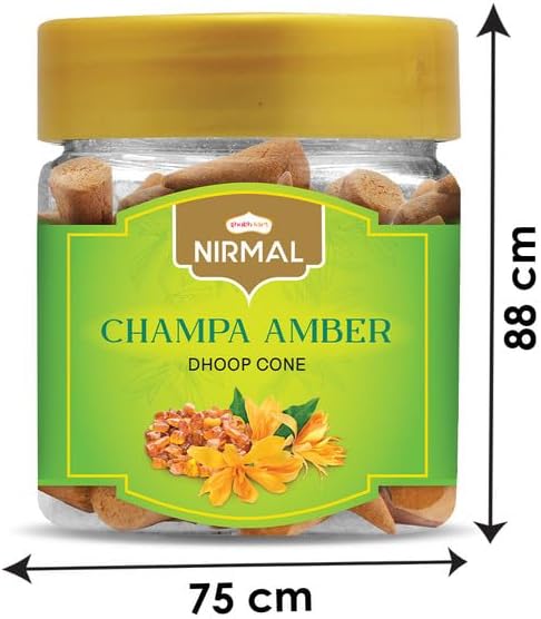 Shubhkart Nirmal Champa Amber Dhoop Cones - 60Pcs Dual Fragrance Pack