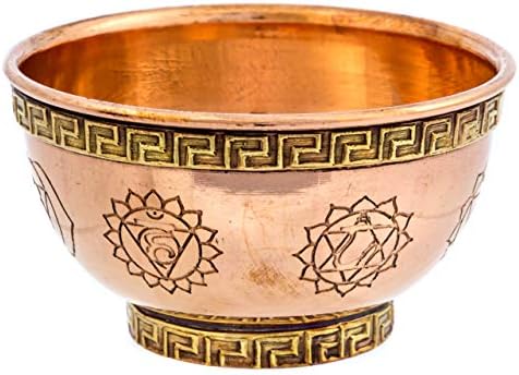 7 Chakras Copper Offering Bowl for Altar Use