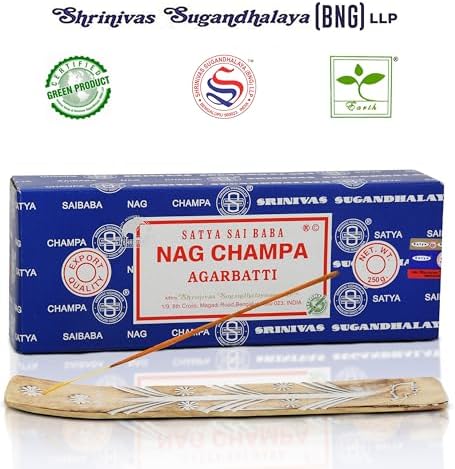 Raajsee Incense Holder Bundle with Nagchampa Incense Sticks