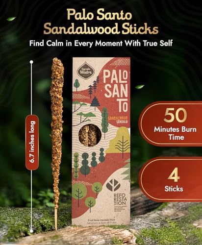 4pcs Wildly Harvested Palo Santo Incense Sticks - Non-Toxic Aromatic 67 Long