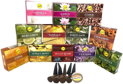 Govinda Sreevani Natural Masala Incense Cones and Holder Bundle