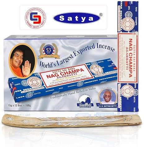 Satya Nag Champa Incense Sticks 180 Gm with Holder