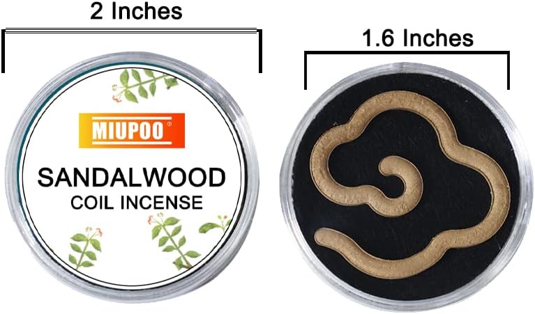 Miupoo Sandalwood Coil Incense with Portable Rack