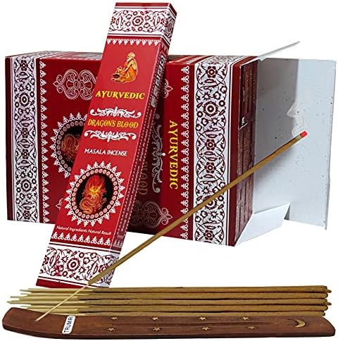 TRUMIRI Dragons Blood Incense Sticks and Holder Bundle