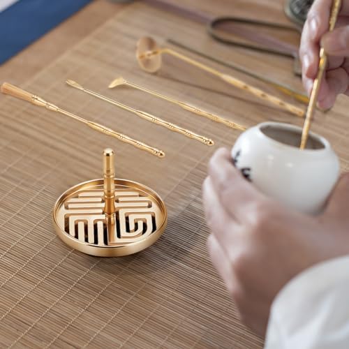 WEBEEDY 5Pcs Brass Incense Tool Kit Set for Yoga and Meditation