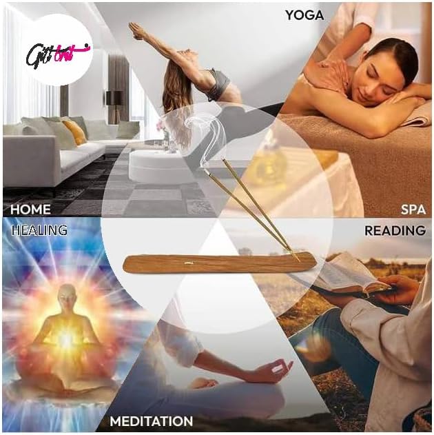 Giftbrit Sandalwood Incense Sticks 100 Pack with Holder