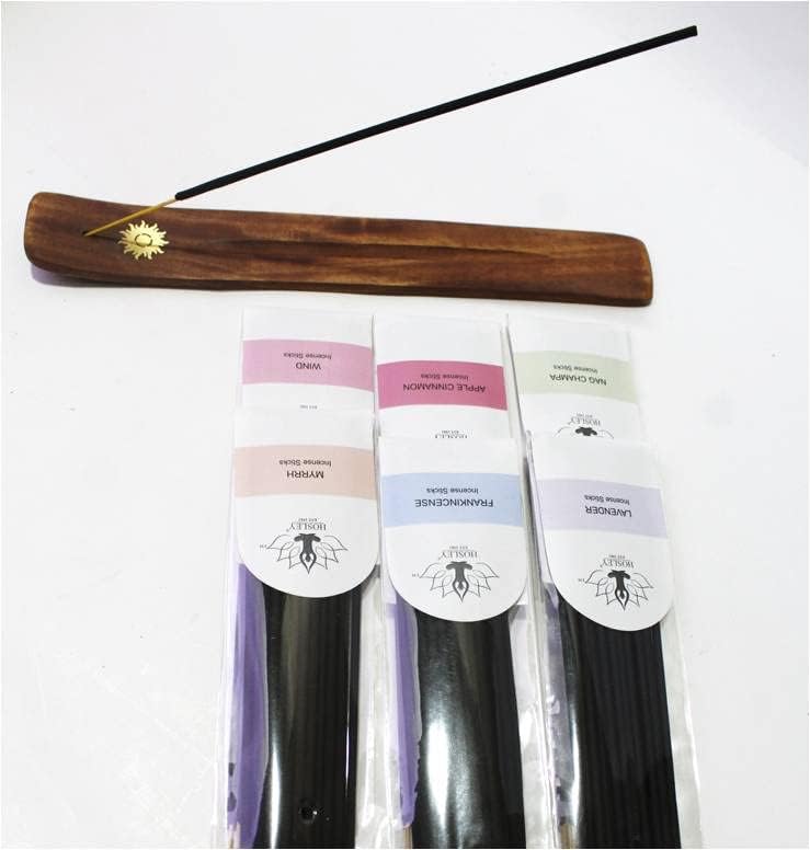 Hosley 120 Incense Sticks with 6 Scents and 12 Inch Holder