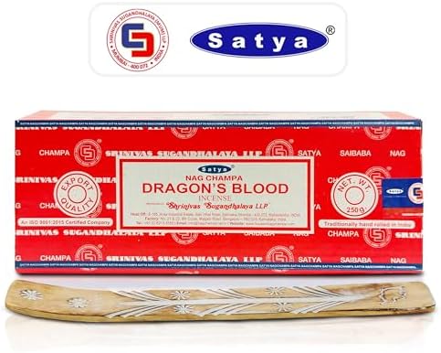 Raajsee Satya Nag Champa Dragon Blood Incense Sticks 250gm Pack with Holder