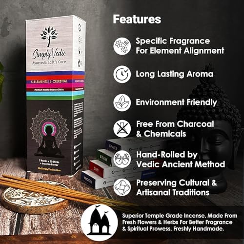 Simply Vedic Premium 5 Elements Incense Sticks Set