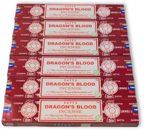 6-Pack Satya Dragons Blood Incense Sticks 15g Box