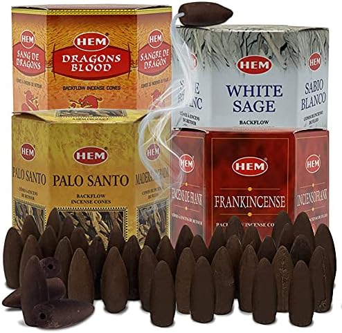 Variety Pack Backflow Incense Cones with Mat Bundle 4