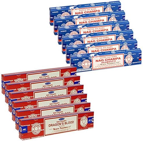 TRUMIRI Nag Champa and Dragons Blood Incense Sticks with Holder Bundle