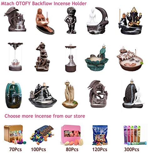 OTOFY 70 Piece Mixed Backflow Incense Cones