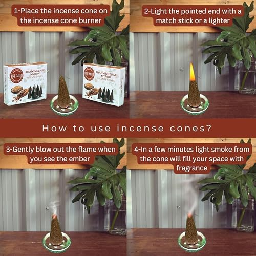 TRUMIRI Frankincense Myrrh Incense Cones 20 Pack