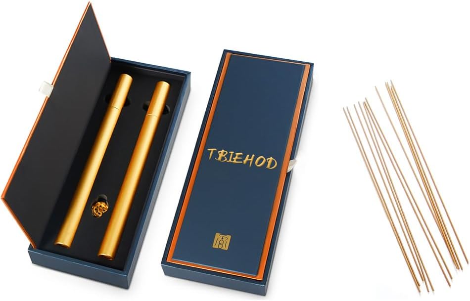 Organic Agarwood Incense Sticks Meditation Set - 60 Pieces with Holder