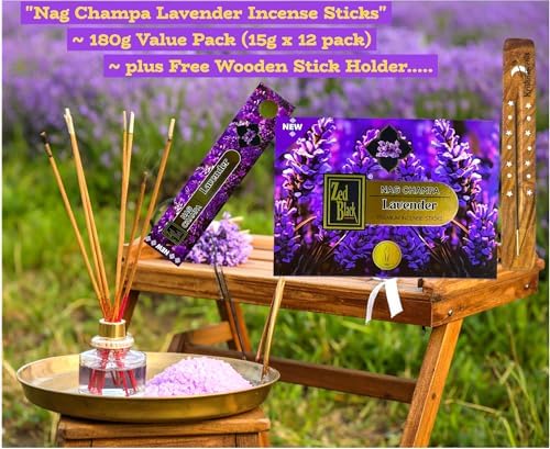 Premium Nag Champa Lavender Incense Sticks 180gm 15g x 12 Pack