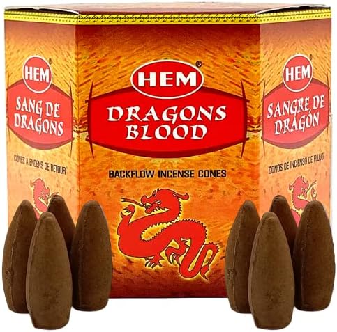 Calmveda Backflow Incense Cones - 40 Pack Sweet Amber Dragon Blood