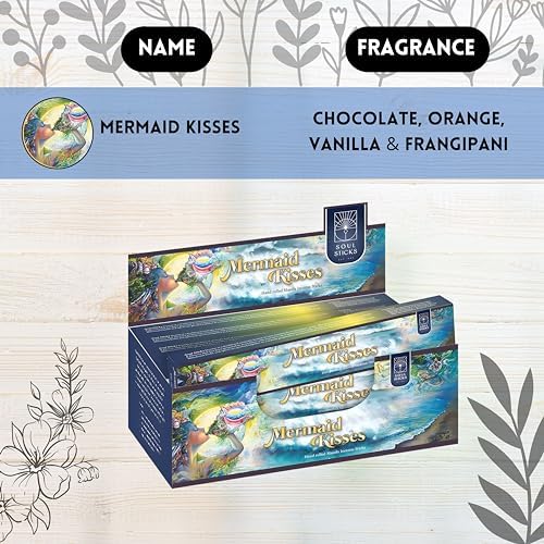 Soul Sticks Natural Incense Sticks 12 Pack Box Mermaid Kisses