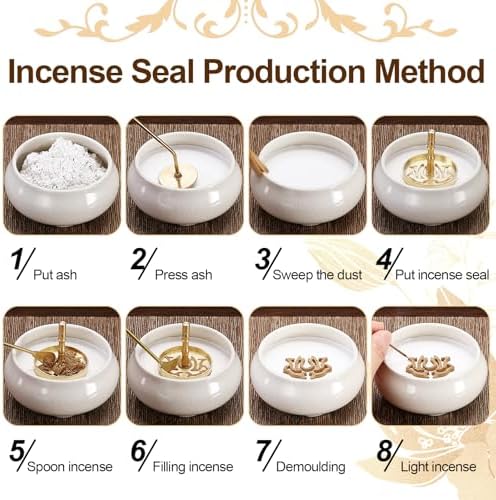Relchane Brass Powder Incense Burner Kit 10 Pcs