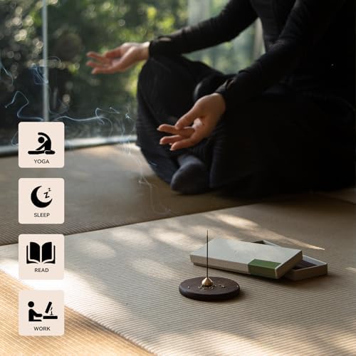 SATORY Wood Incense Set - 60 Sticks and Holder