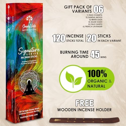 Signature Incense Sticks Gift Set 120 Natural Non-Toxic Agarbatti