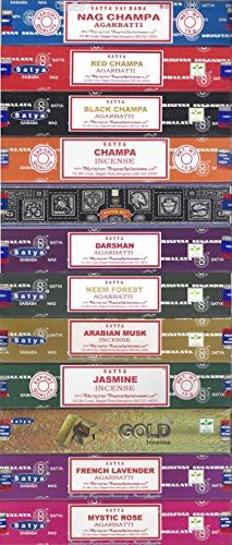 Satya Bangalore Set of 12 Incense Sticks Variety Pack