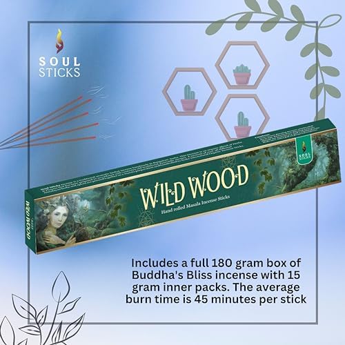 Soul Sticks Natural Incense Sticks Wild Wood 180 Gram Box