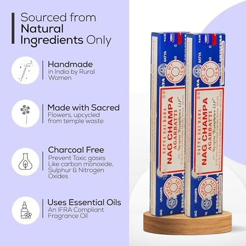 Satya Nag Champa Incense Sticks 180 Gm with Holder