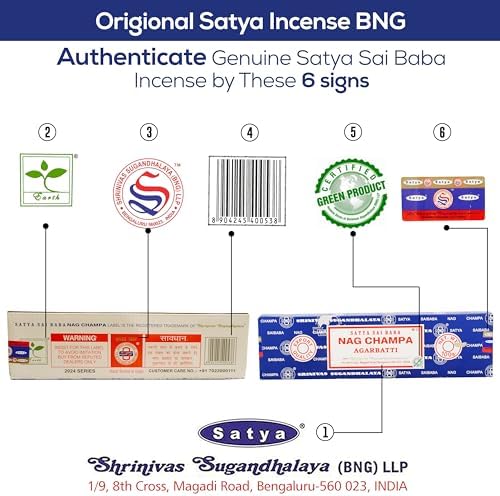 Satya Nagchampa Incense Sticks 4 Pack 400 GMS with Holder