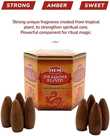 Calmveda Backflow Incense Cones - 40 Pack Sweet Amber Dragon Blood