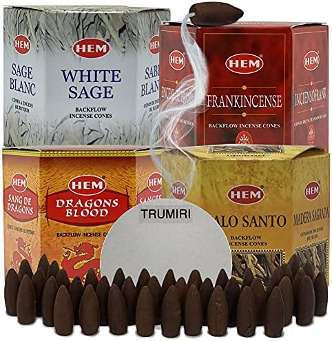 Variety Pack Backflow Incense Cones with Mat Bundle 4