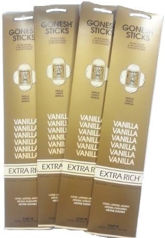 GONESH Vanilla Incense Sticks - 4 Pack